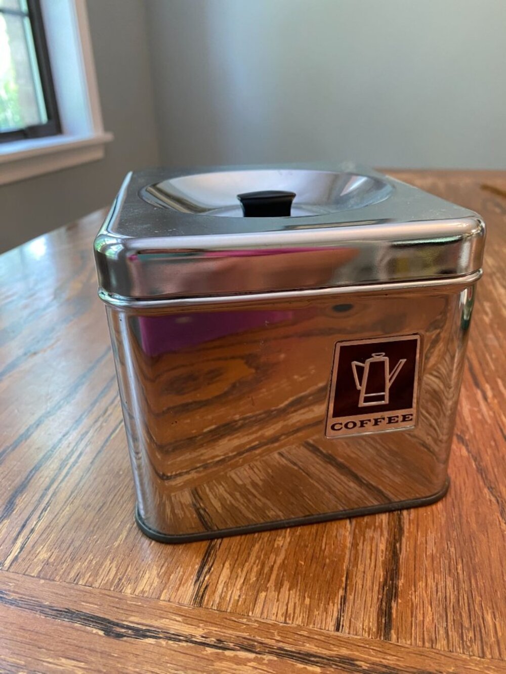 Vintage Lincoln BeautyWare Chrome Coffee Percolator Canister